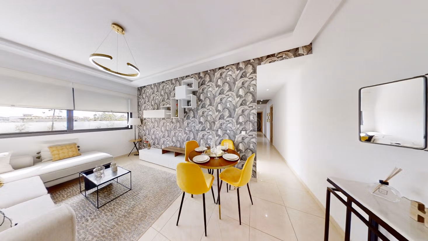 Sell apartment in Massira 2. Large area 70 m². Furnished Moroccan living room, Enclosed residence. 