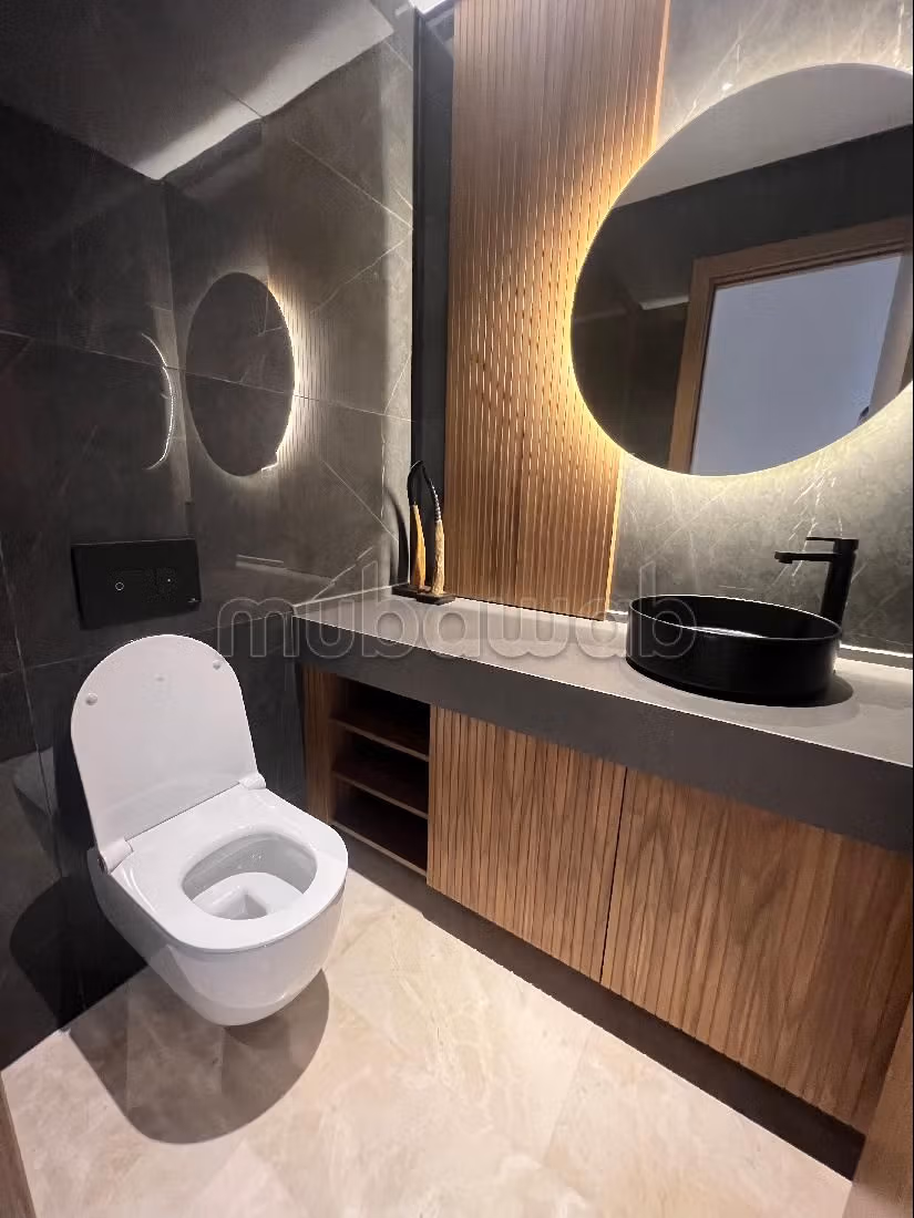 Bellissimo appartamento in affitto a Ain Diab. 3 camere da letto. Ammobiliato