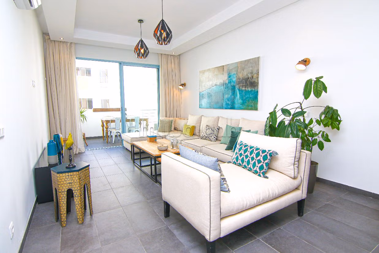 Appartementen kopen in Plage Oued Cherrat. 2 Kamers. Zwembad en airconditioning. 