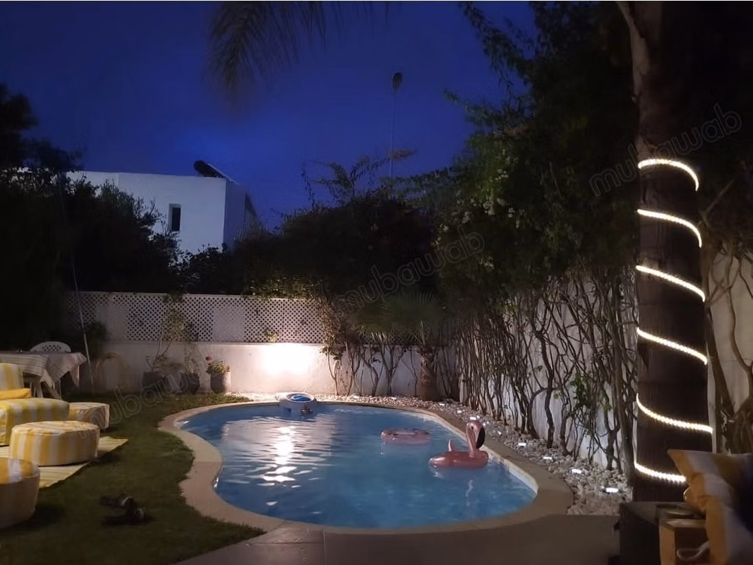 Exclusivity Modern villa with 3 semi-furnished bedrooms in Dar Bouazza in a secure residence for rent 2 minutes from private beaches