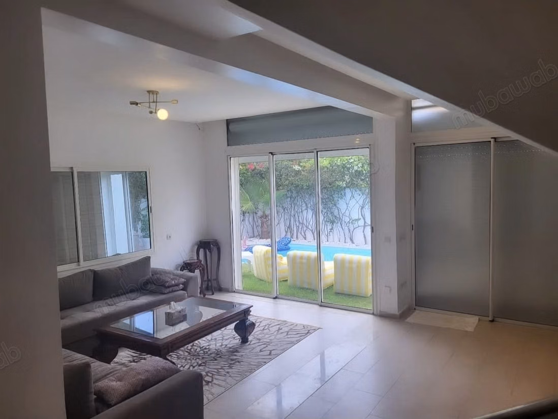 Exclusivity Modern villa with 3 semi-furnished bedrooms in Dar Bouazza in a secure residence for rent 2 minutes from private beaches