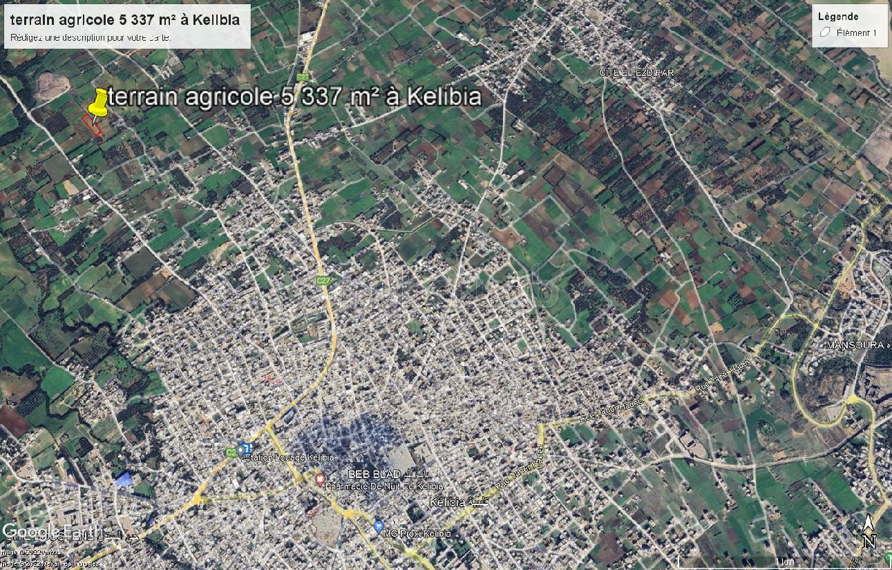 Terrain agricole 5337 m² à Kelibia