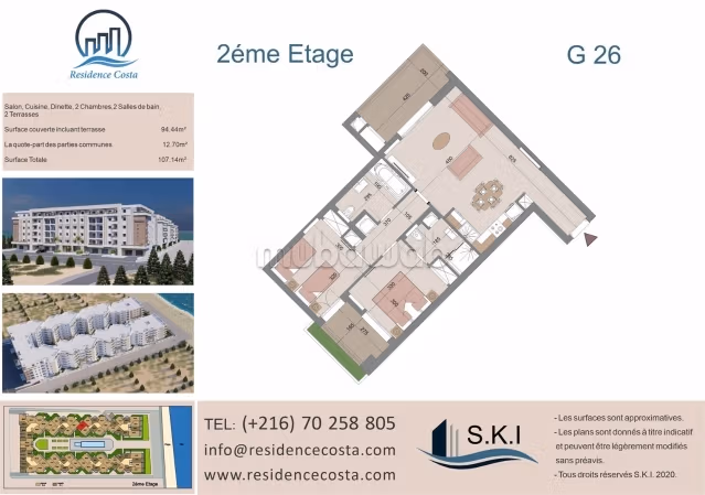 Vue imprenable sur l’horizon S2 de 107,14 m²
