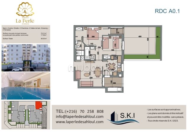 Superb S2 of 96.83 m² to discover in sahloul 4