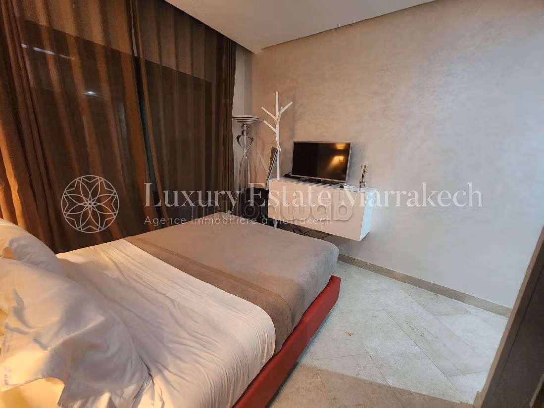 Piso en venta en Guéliz. 2 hermosas habitaciones. Residencia con conserje, aire condicionado general. 