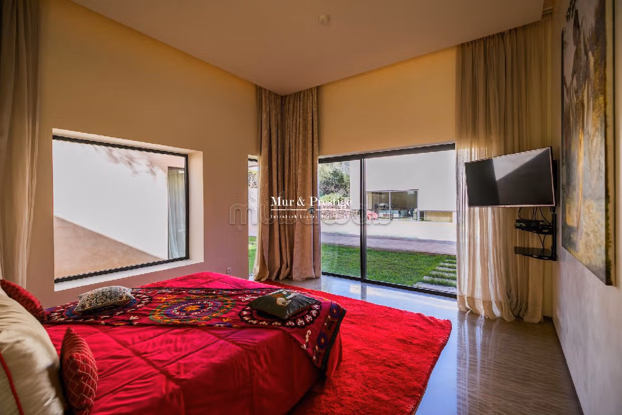 فيلا ممتازة للبيع بمراكش. 6 قطع رائعة. الراحة مع مكيف الهواء و مدفأة