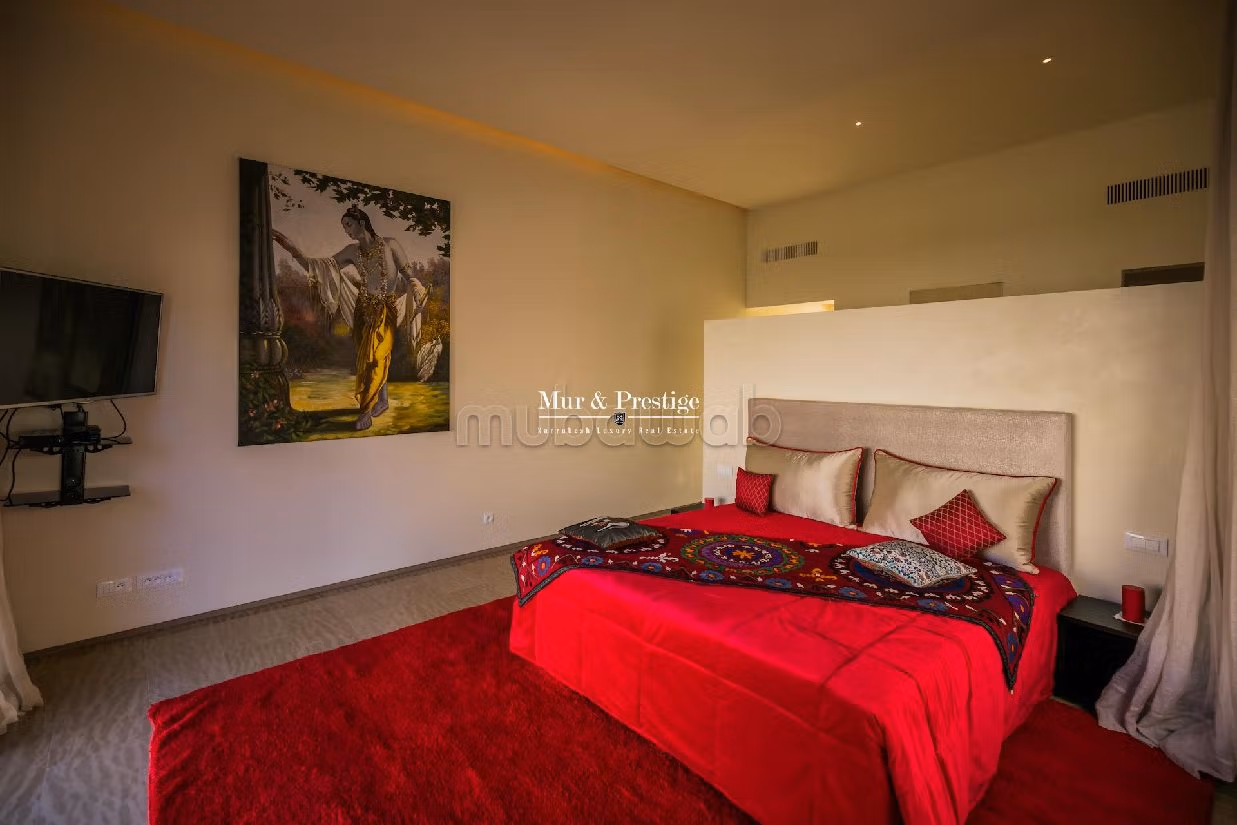 فيلا ممتازة للبيع بمراكش. 6 قطع رائعة. الراحة مع مكيف الهواء و مدفأة