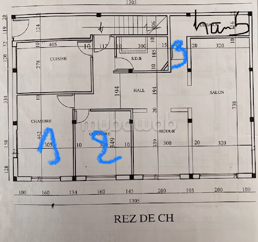 Beautiful apartment for sale in Marjane. 7 large living areas. Well decorated