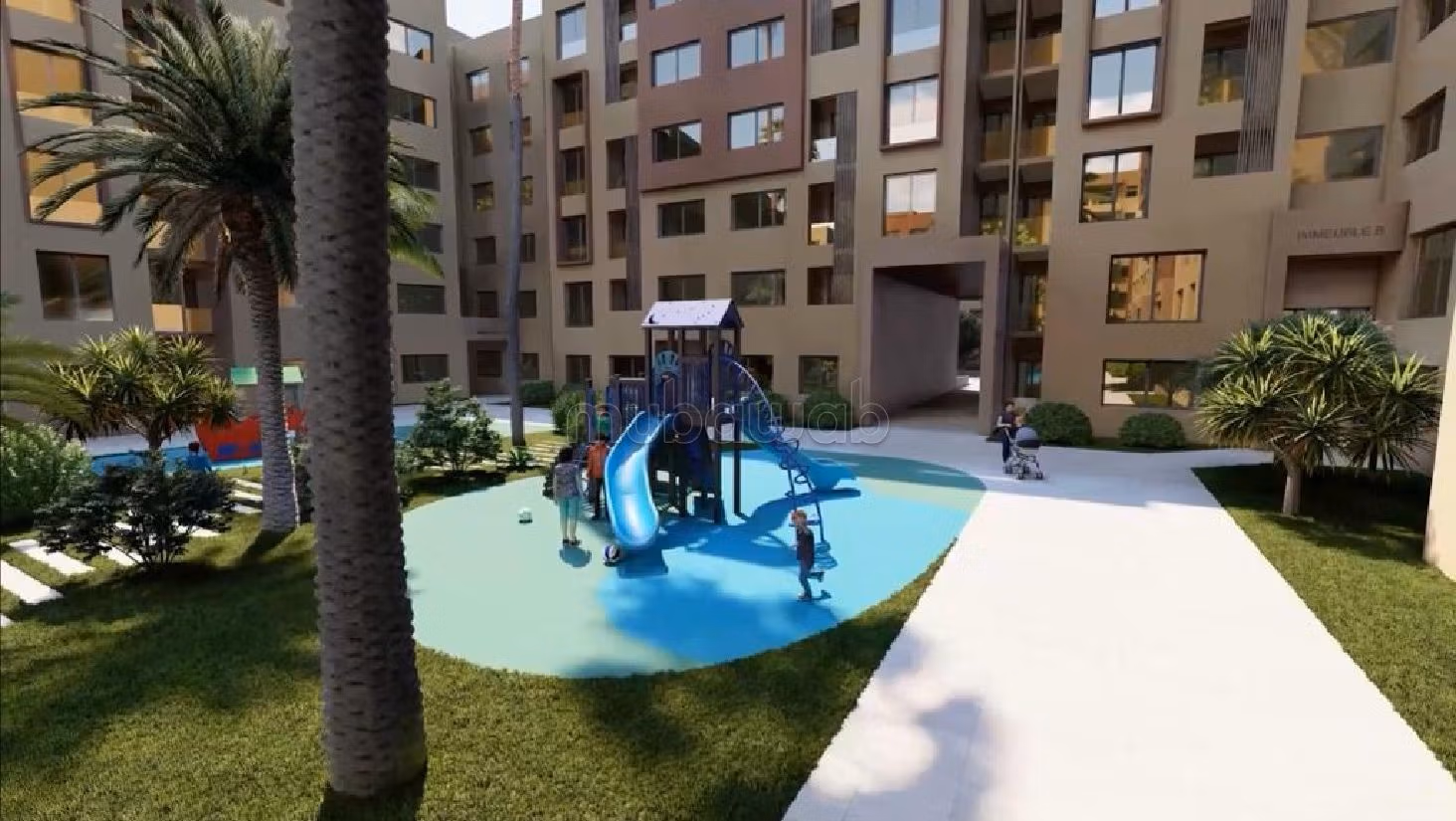 Sale of a lovely apartment in Guéliz. Dimension 86 m². Swimming pool and air conditioning.