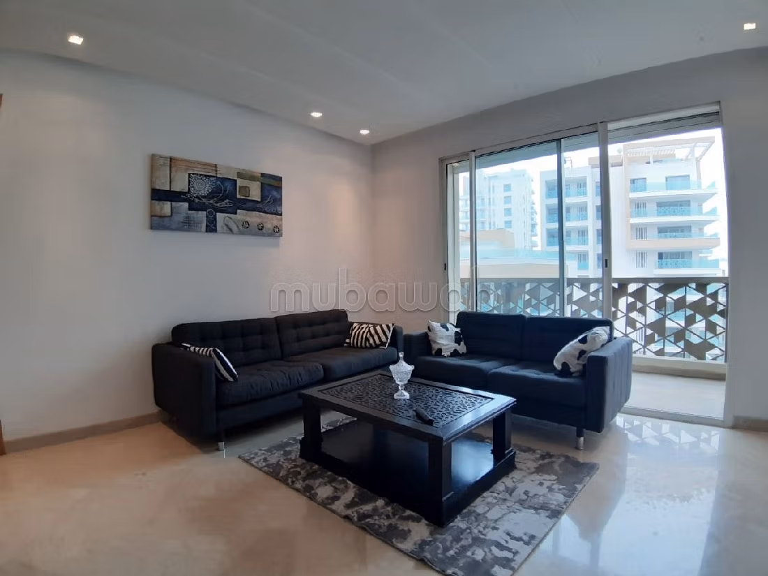 Apartment for rent in Casablanca Finance City. Large area 120 m². Furnished.