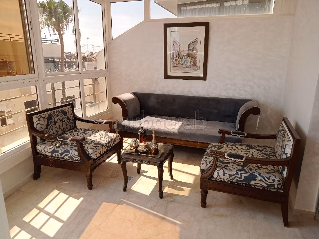 Rent an apartment in Agdal. 2 large living areas. Furnished