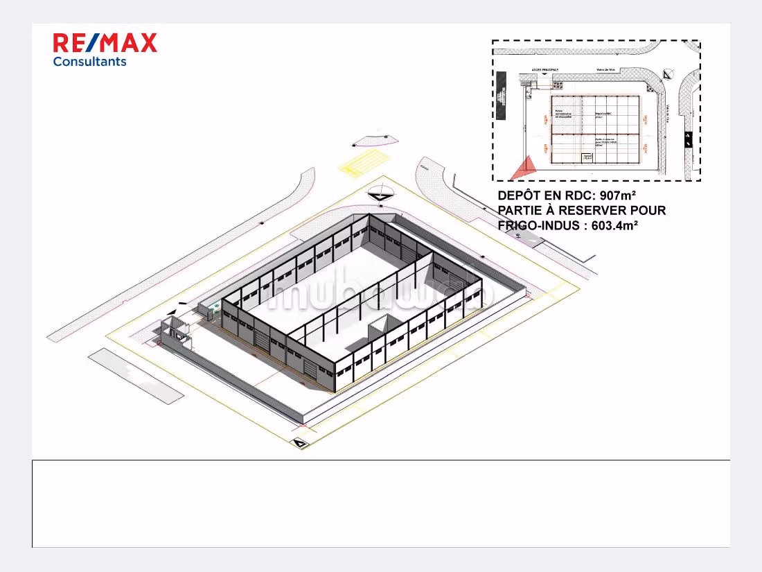 Offices & shops to rent in La Manouba. Total area 3250 m²