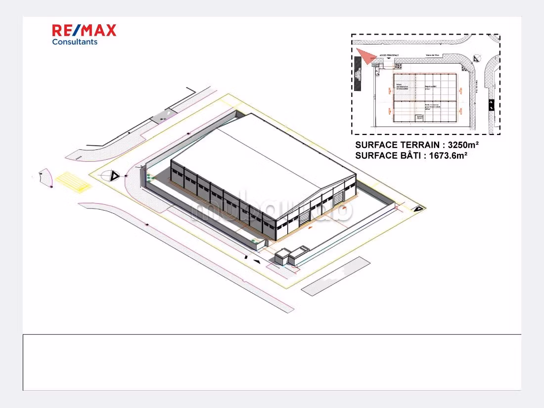 Offices & shops to rent in La Manouba. Total area 3250 m²