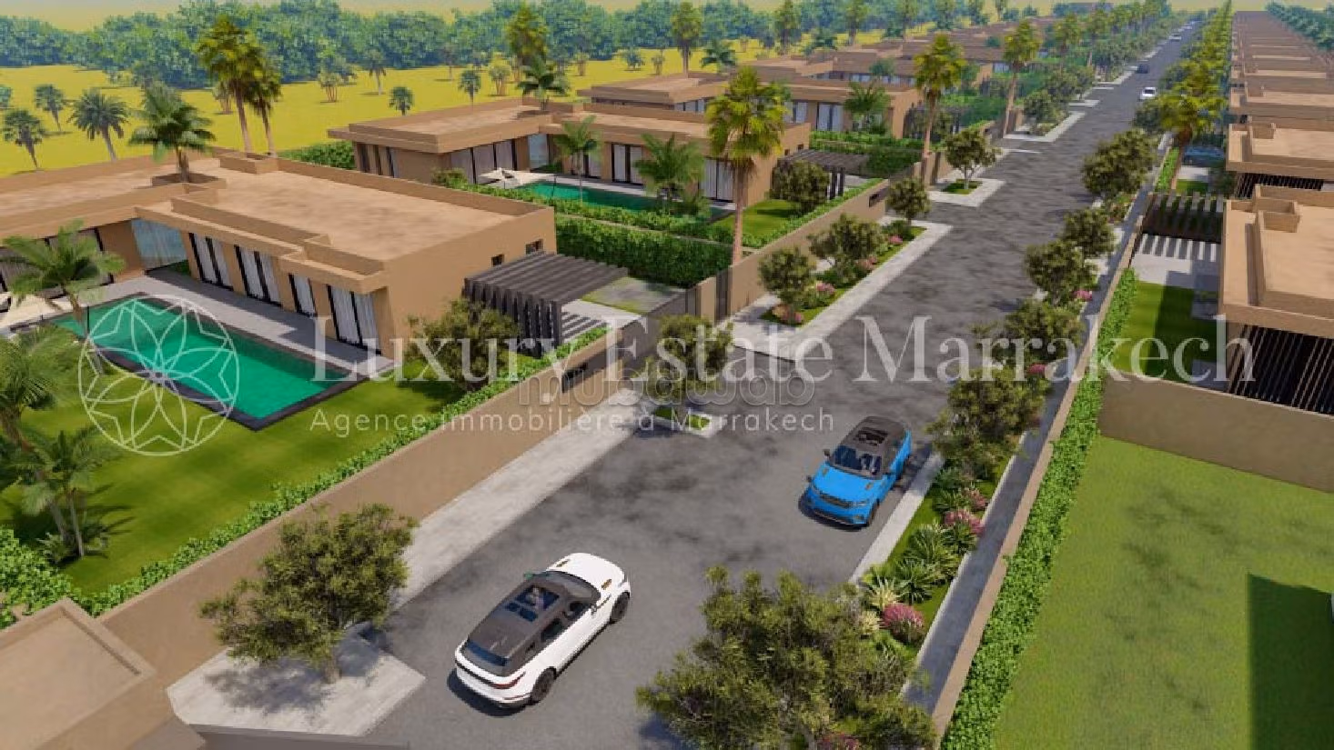 فيلا فخمة للبيع بطريق اوريكا. 4 غرف. منظر استثنائي للجبال ، نوافذ زجاجية مزدوجة. 