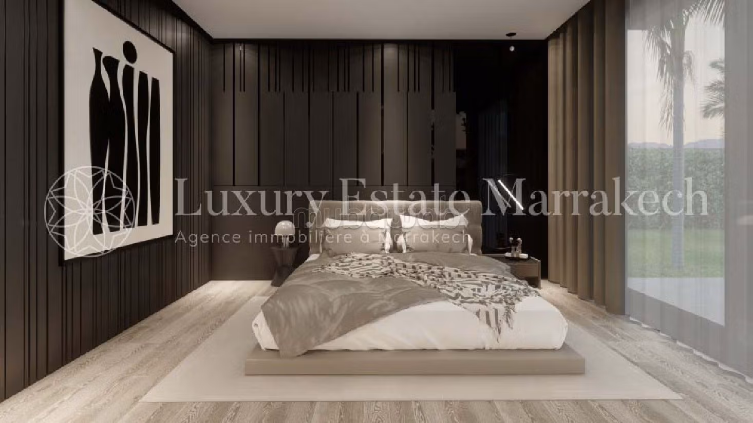 فيلا فخمة للبيع بطريق اوريكا. 4 غرف. منظر استثنائي للجبال ، نوافذ زجاجية مزدوجة. 