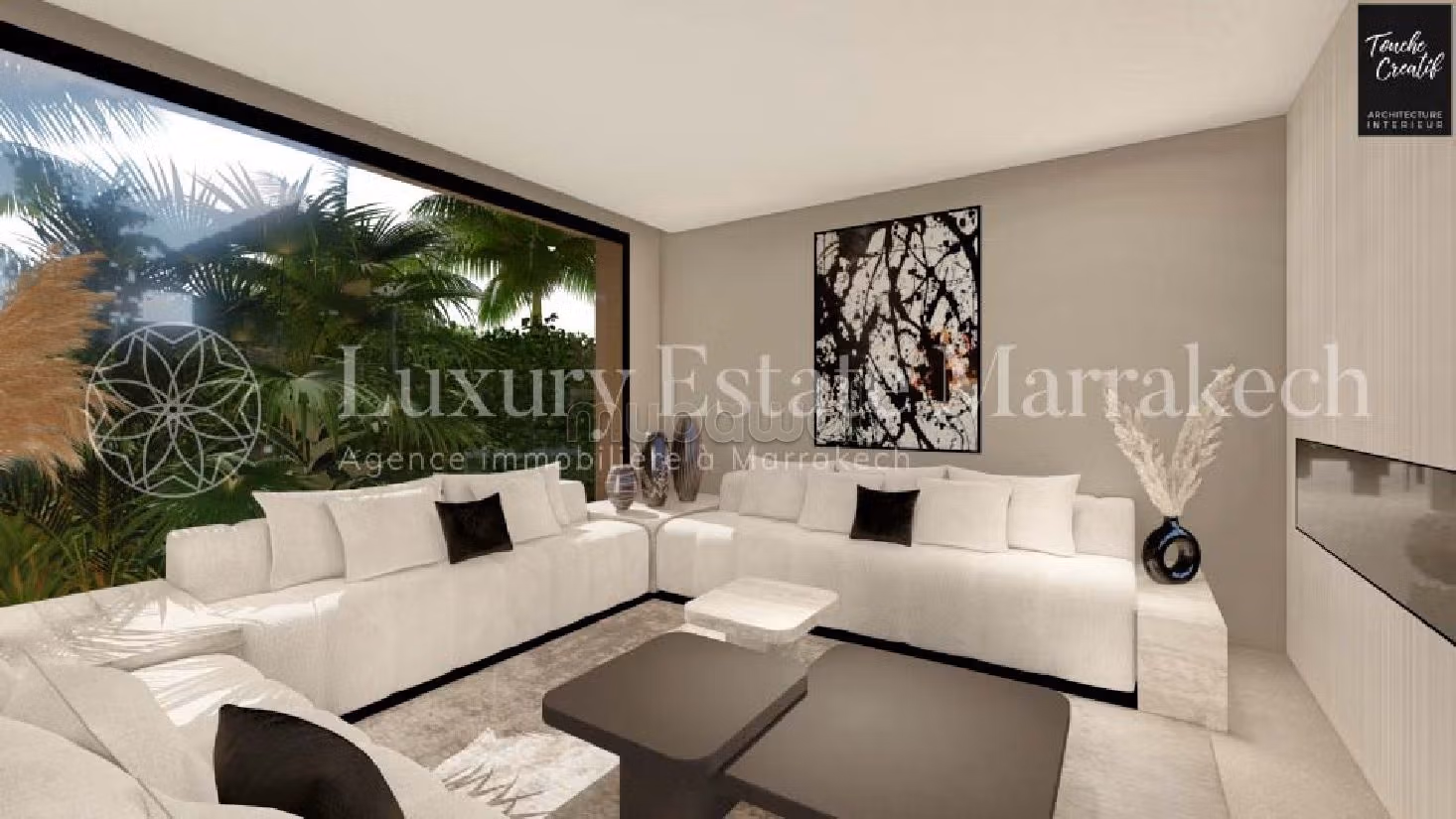 فيلا فخمة للبيع بطريق اوريكا. 4 غرف. منظر استثنائي للجبال ، نوافذ زجاجية مزدوجة. 