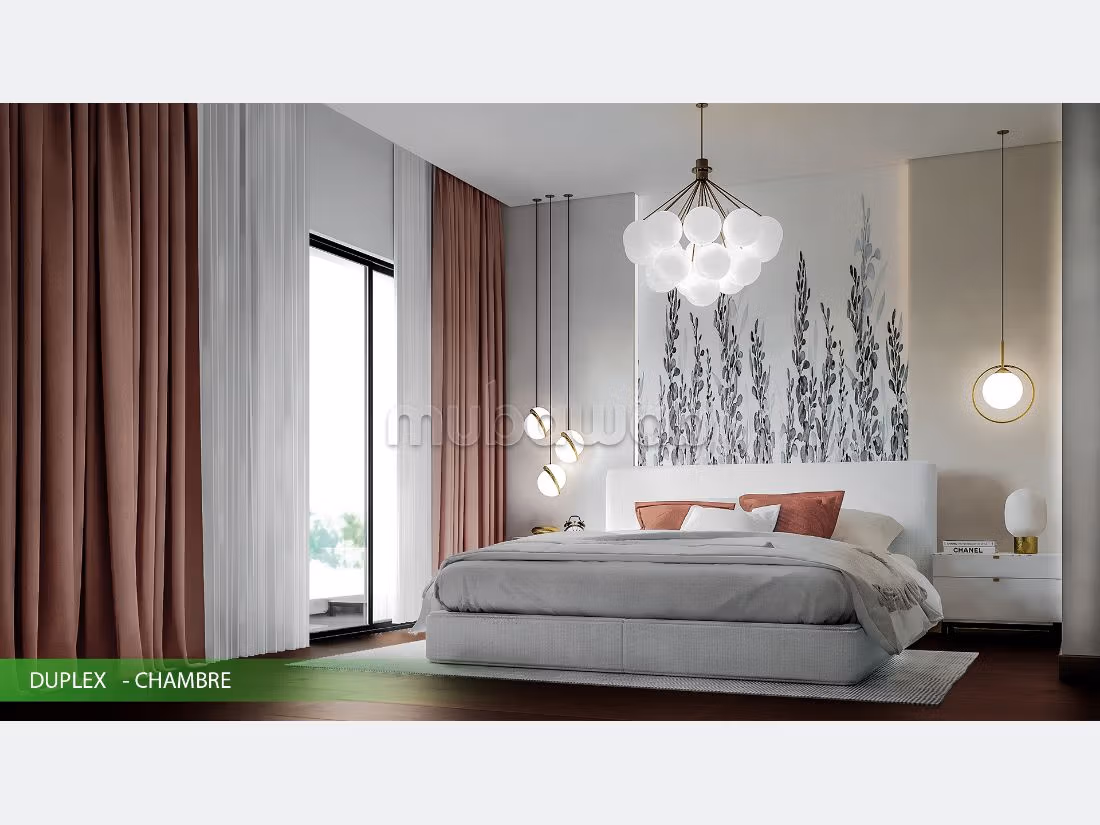 Apartment for sale in Les Jardins de Carthage. Dimension 163 m². Double glazed windows and central heating. 