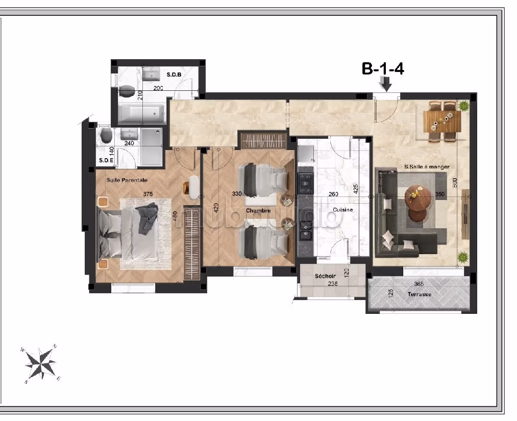 Vendita di uno splendido appartamento a Chotrana 1. Superficie 70 m². Finestre con doppi vetri e porta blindata
