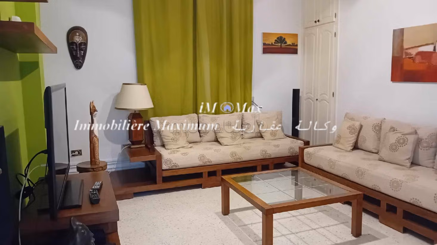 شقة جميلة للكراء ب المرسى. 4 غرف جميلة. مفروشة. 