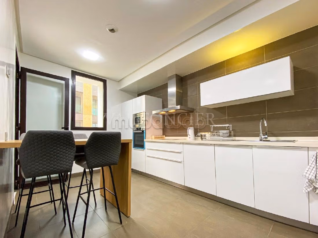 Location appartement luxueux meublé 186m2 3chambres à Ain Diab, Casablanca