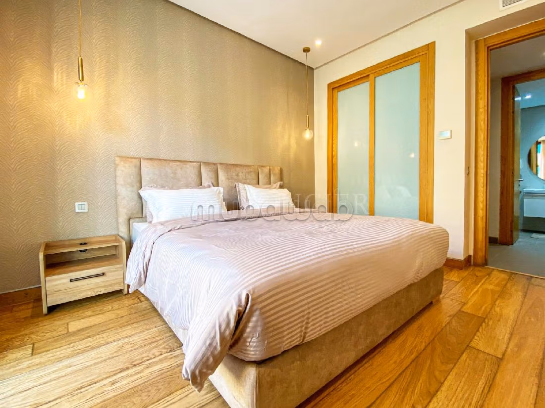 Location appartement luxueux meublé 186m2 3chambres à Ain Diab, Casablanca