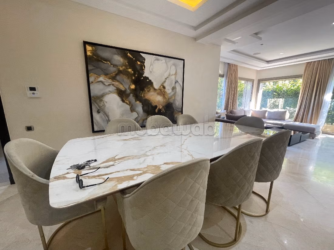 À louer un rez de jardin meublé sur bouskoura ville verte