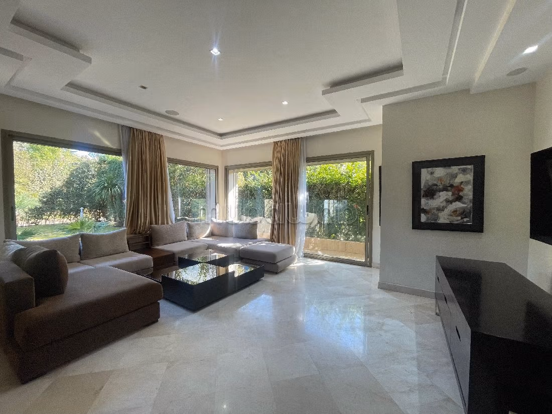 À louer un rez de jardin meublé sur bouskoura ville verte