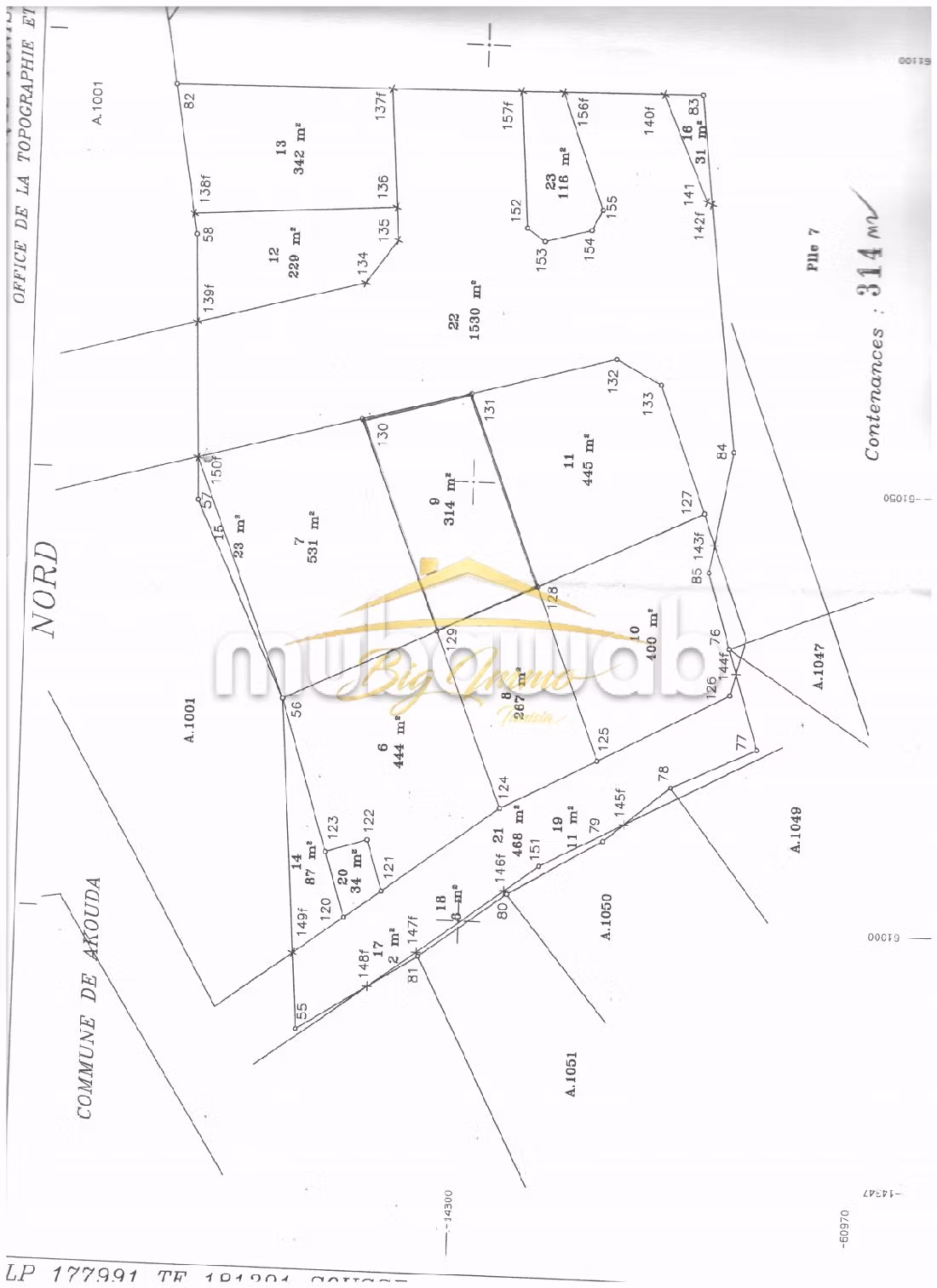 Land for sale in Akouda. Total area 314 m². 