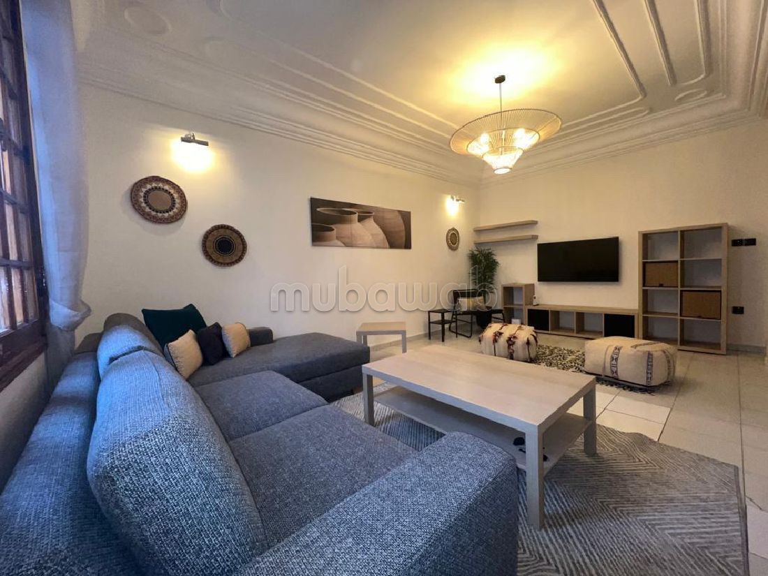 Very nice apartment for rent in Guéliz. Total area 105 m². Mubawab