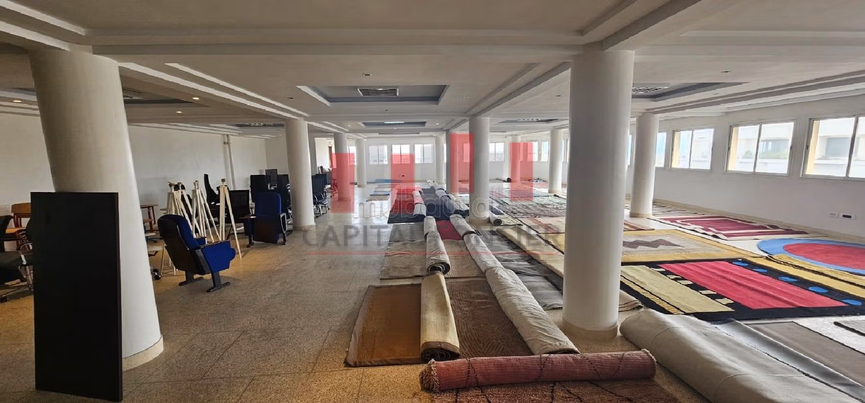 Plateau de bureau premium aménagé VUE MER en open space quartier roche noire de 460 m a la location coté port ain sebaa