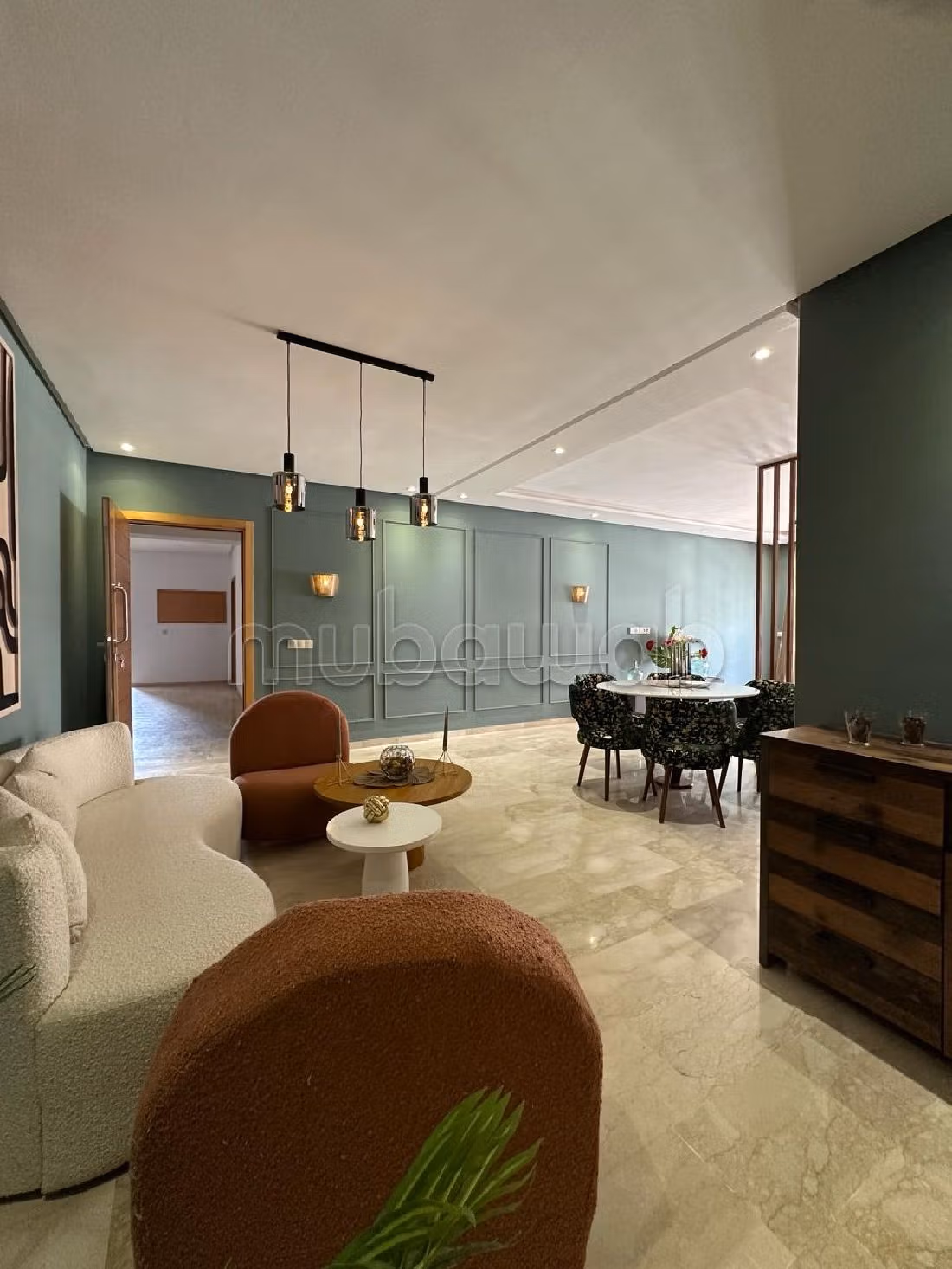 شقة للبيع ببوسكورة. المساحة الإجمالية 92 م². 