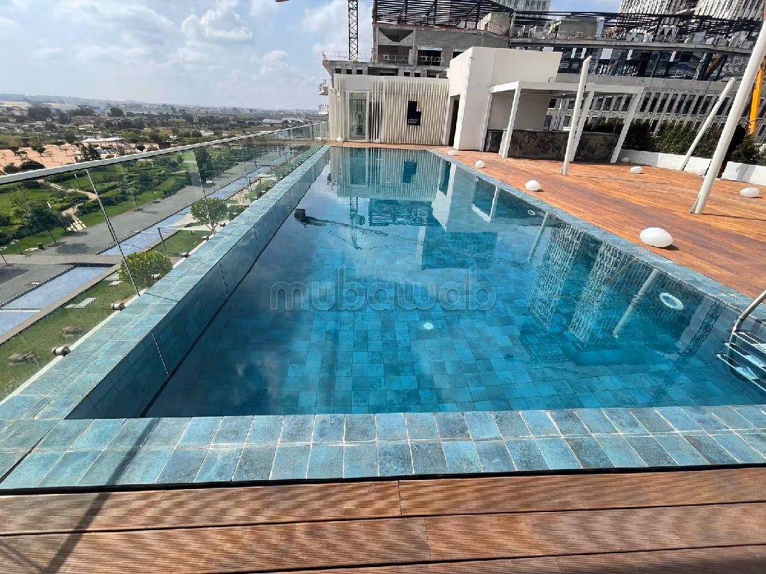 Huurappartementen in Casablanca Finance City. Oppervlakte 70 m². Lift en terras. 