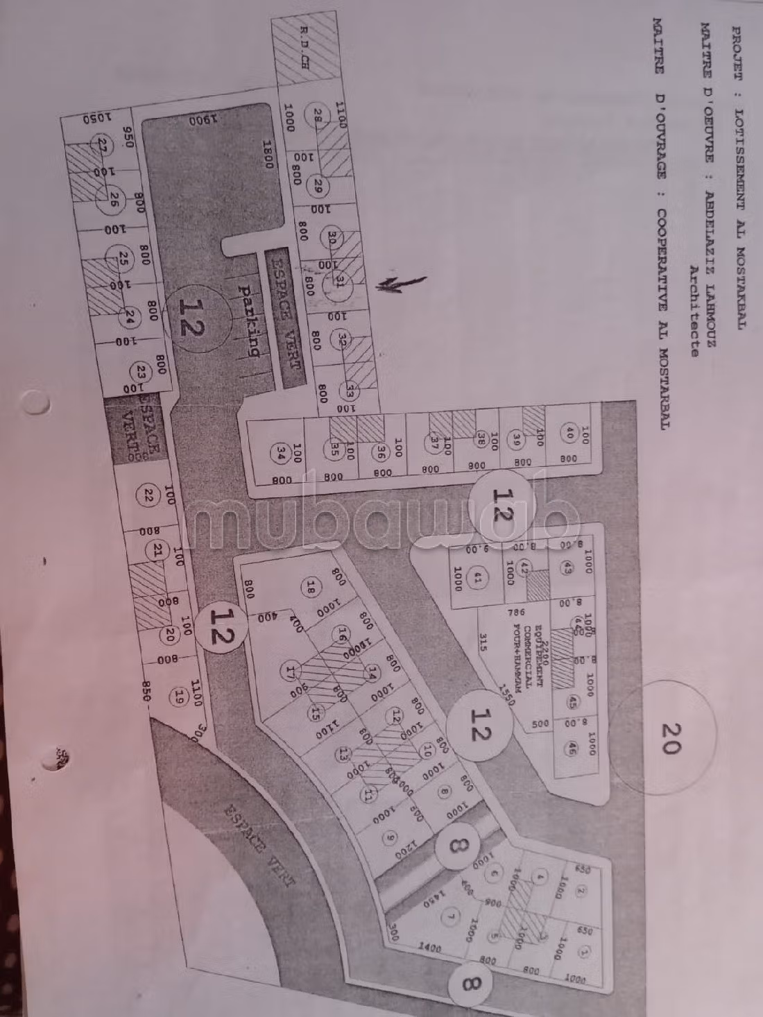 Land for sale. Dimension 80 m².