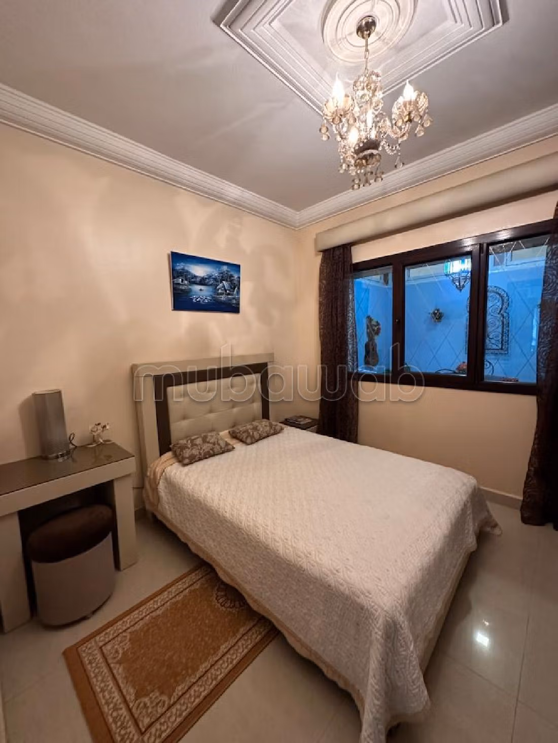 Beautiful apartment for sale in Iberie. 3 rooms. Furnished Moroccan living room, General satellite dish system. 