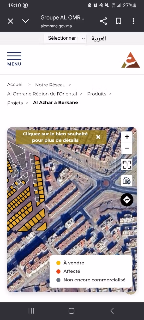 Terrain titré lotissement Azizi