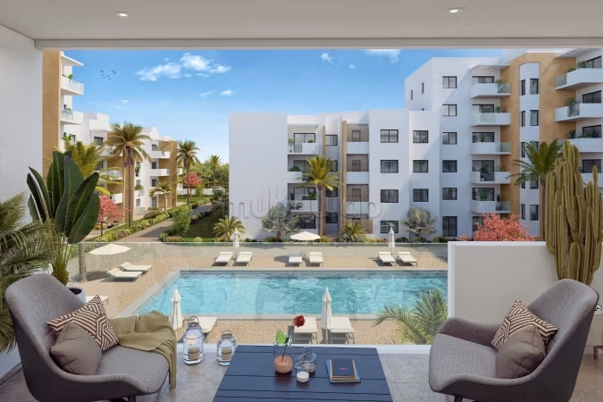 Vente d'un bel appartement à Ain Diab Extension. 3 pièces confortables. Parking et terrasse
