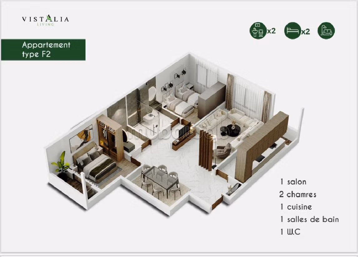 Koopappartementen in Tanja Balia. Oppervlakte 119 m². 
