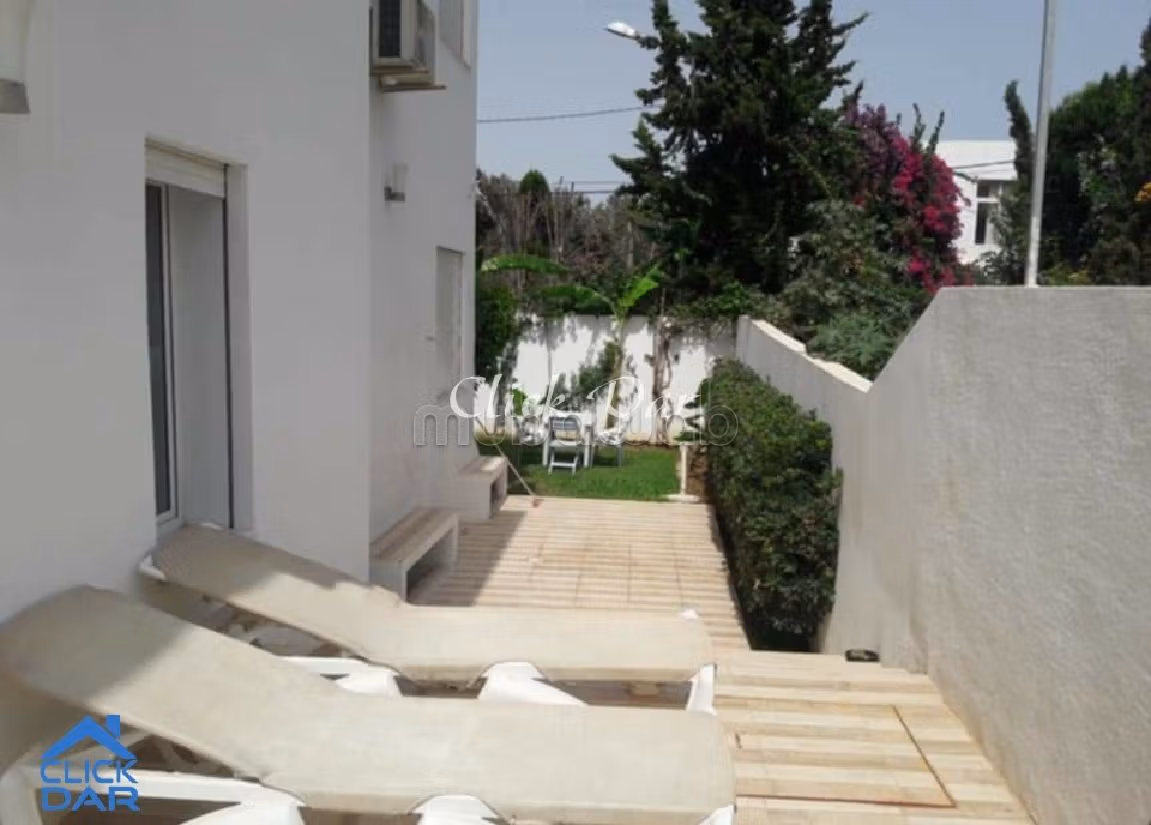 Beautiful villa for rent in Hammamet. 3 rooms. Well furnished. 