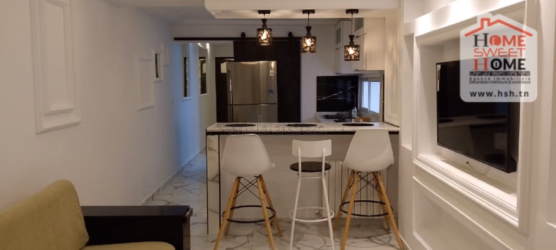 Affitto di uno splendido appartamento a Cité El Hana. Superficie 90 m². arredato. 