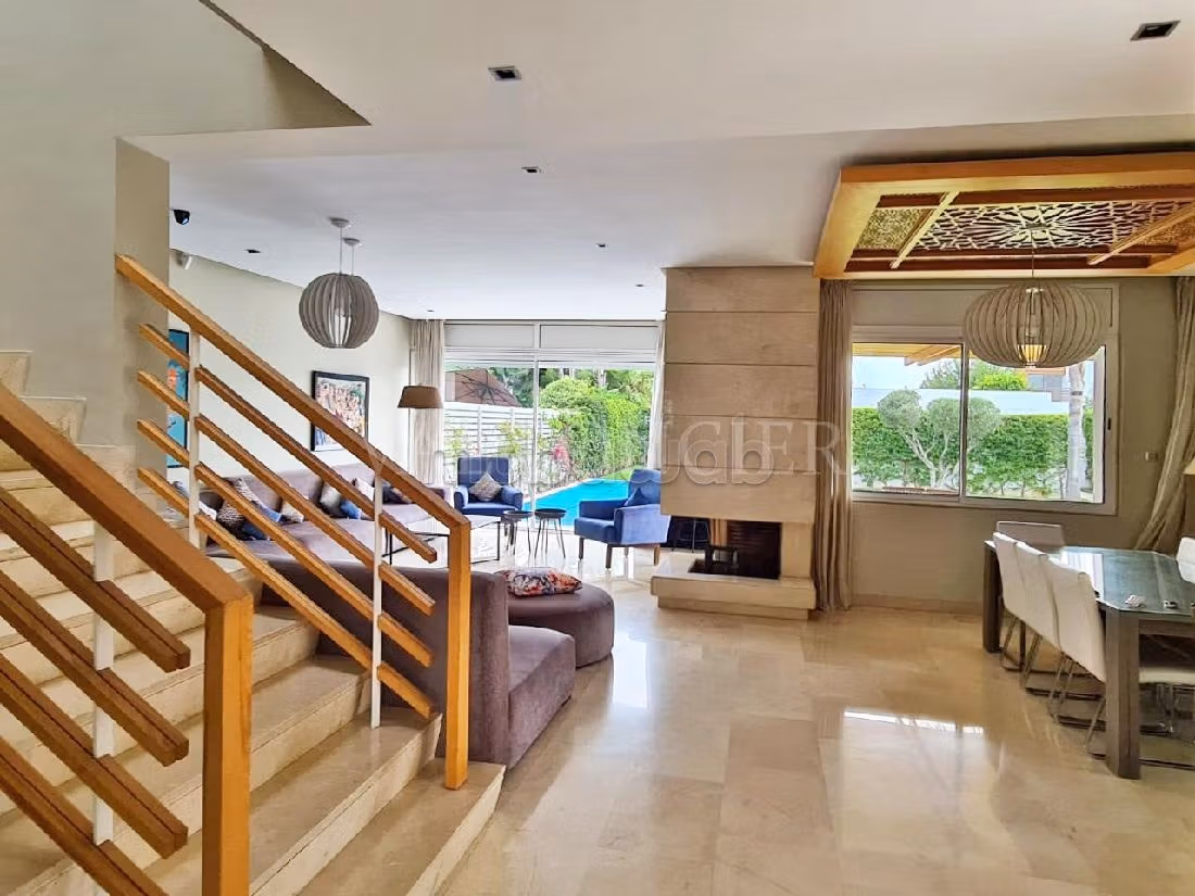 Meravigliosa villa in affitto a Bouskoura Ville. Superficie totale 640 m². Giardino, terrazzo. 