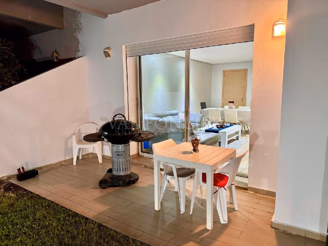 Location rez de jardin meublé 2chambres Ville Verte Bouskoura