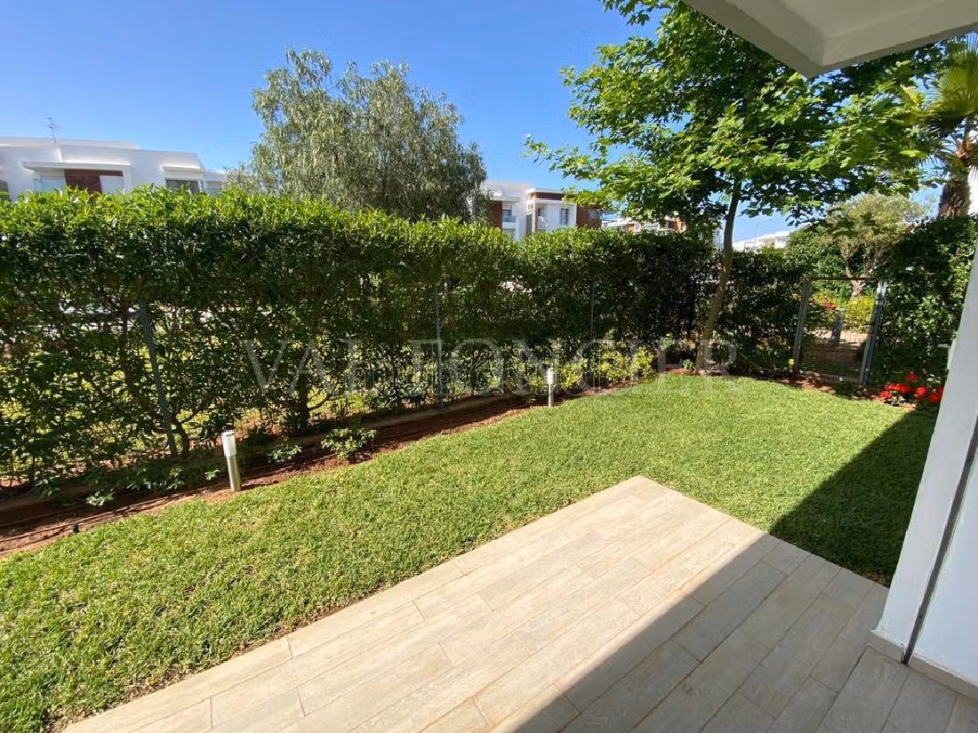 Location rez de jardin meublé 2chambres Ville Verte Bouskoura