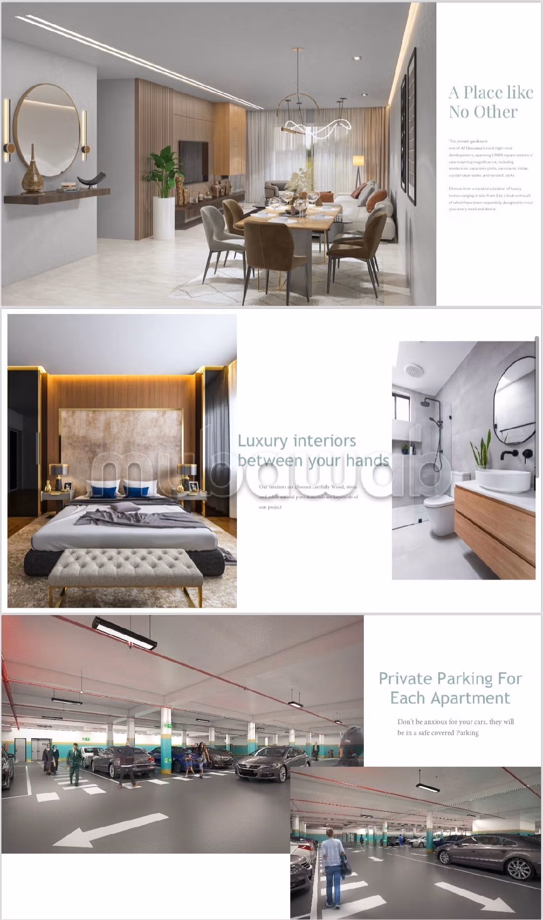 Find an apartment to buy. 2 lovely rooms. Green areas, Parking spaces for cars.