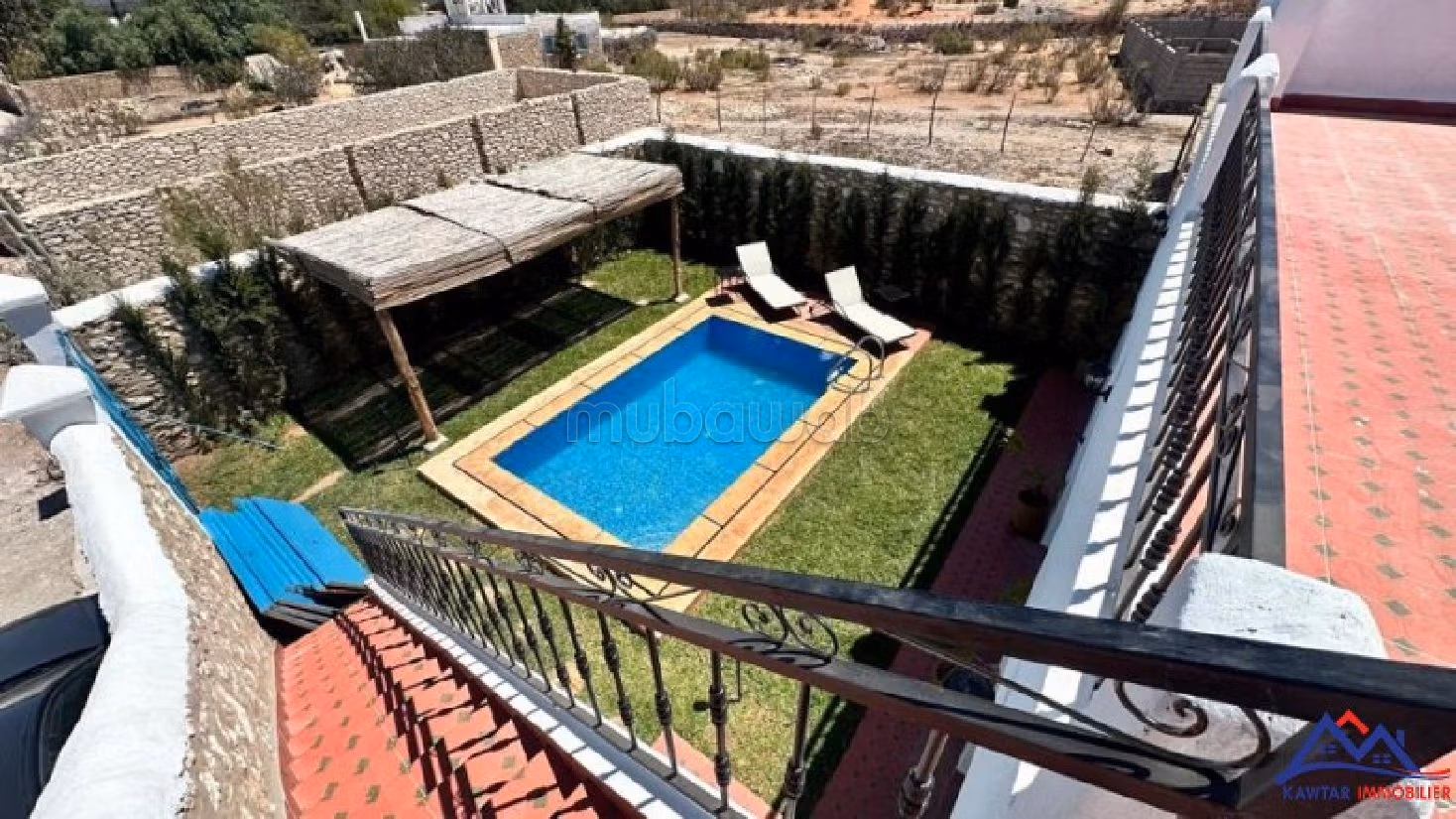 فيلا جميلة للكراء ب دوار العرب. 2 غرف جميلة. شرفة جميلة وحديقة