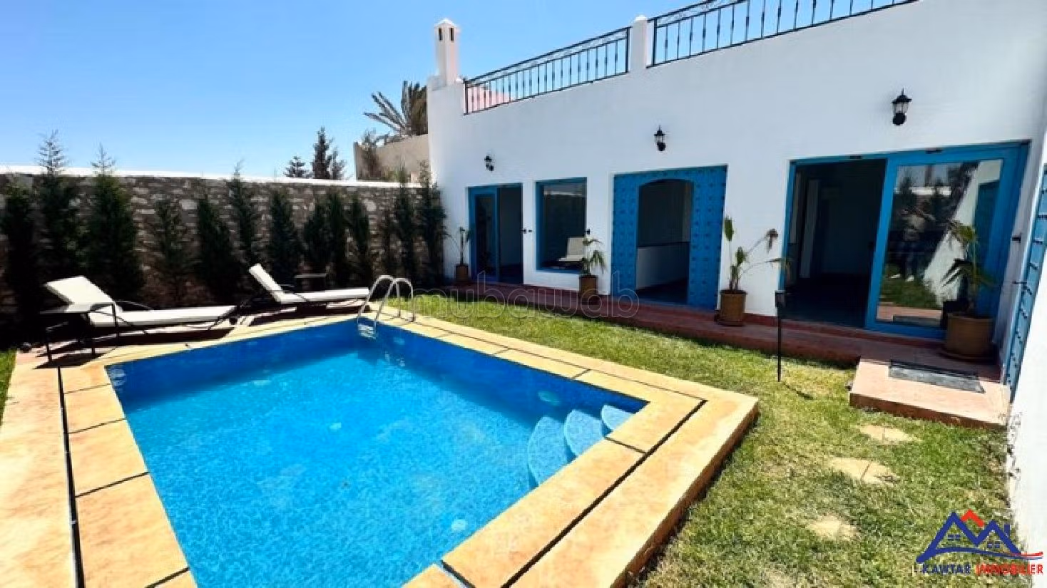 Luxury villa for rent in Douar Laarab. 2 rooms. Usable fireplace, Large swimming pool