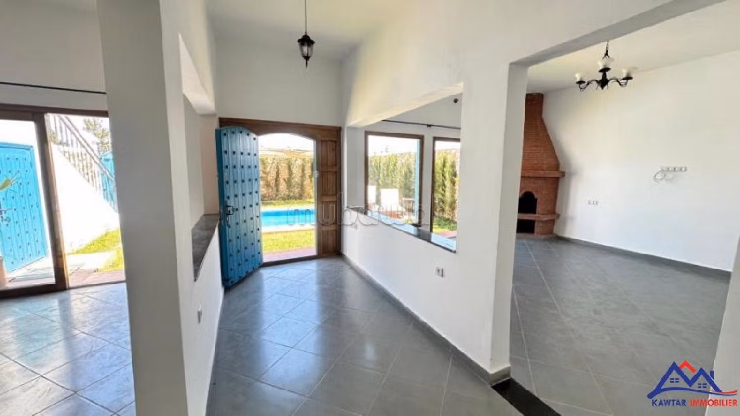 Luxury villa for rent in Douar Laarab. 2 rooms. Usable fireplace, Large swimming pool