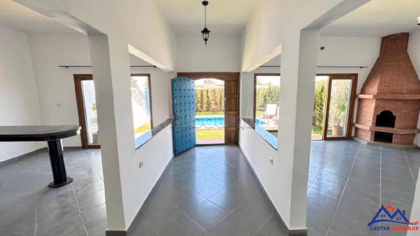 Luxury villa for rent in Douar Laarab. 2 rooms. Usable fireplace, Large swimming pool