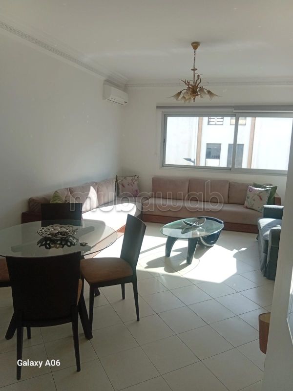 Rent an apartment in Agdal. Total area 90 m². Furnished