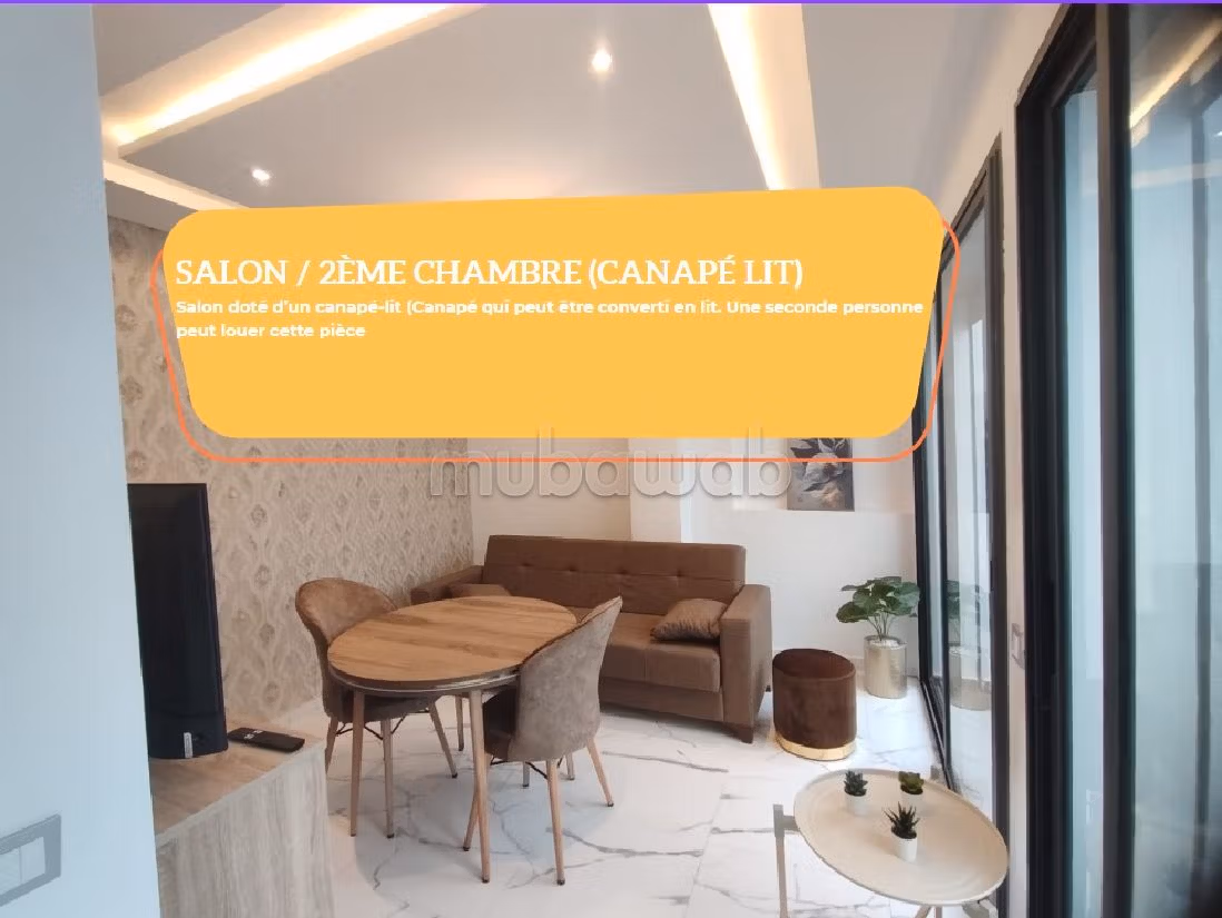 Rent this apartment in Hermitage. Surface area 42 m². Fully furnished