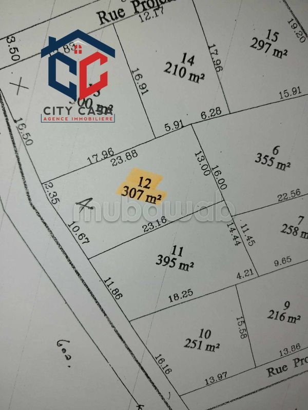 Land for sale in Hammamet. Area of 307 m²